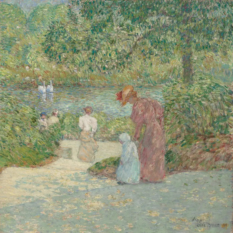 Scendere i gradini, Central Park - Childe Hassam