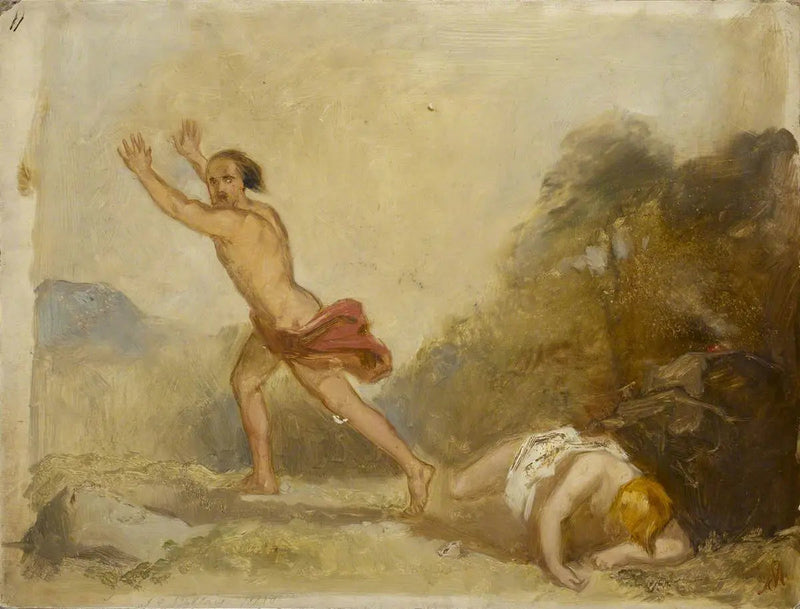 Disegno di esempio « Caino che fugge dal corpo di Abele » - John Everett Millais