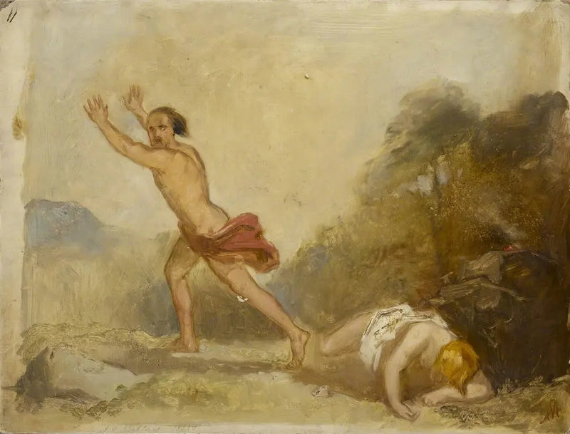 Disegno di esempio « Caino che fugge dal corpo di Abele » - John Everett Millais
