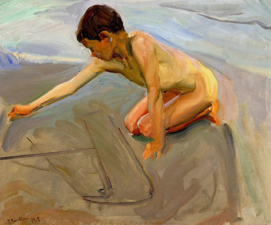 Disegnare nella sabbia - Joaquín Sorolla