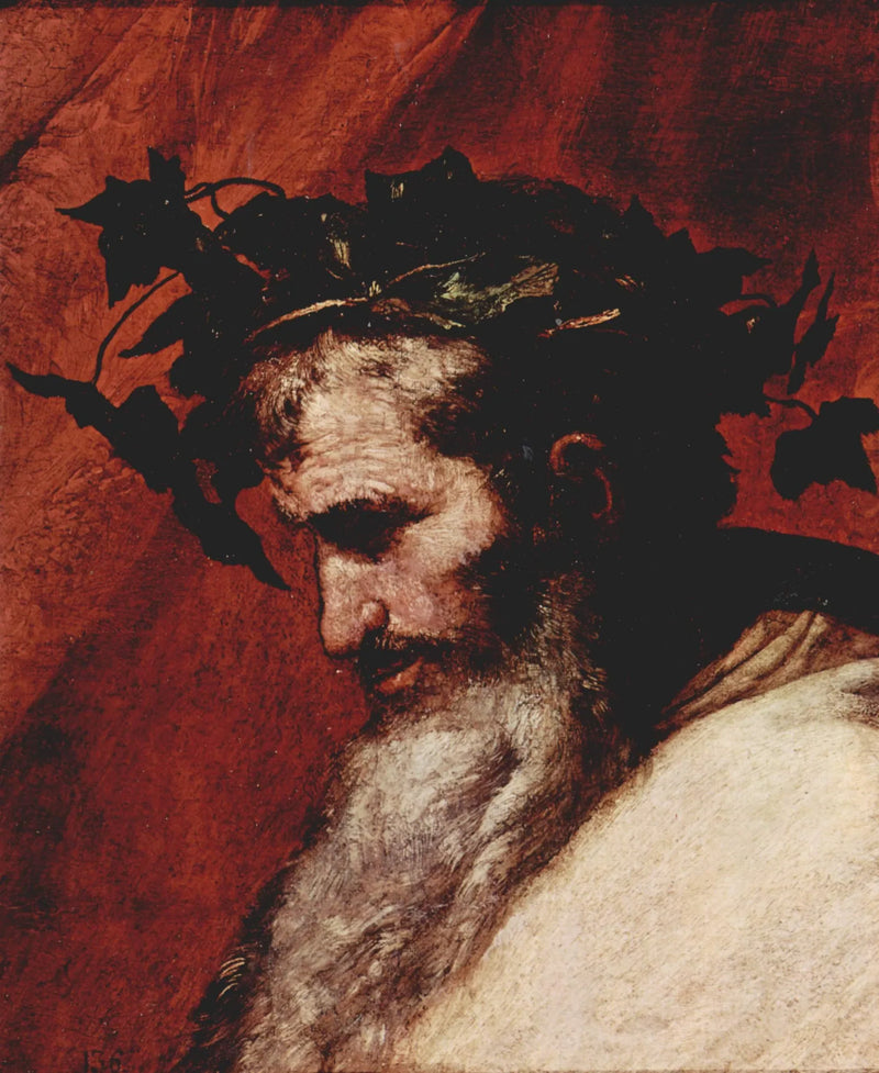 Dettaglio della testa di Bacco - Jusepe de Ribera