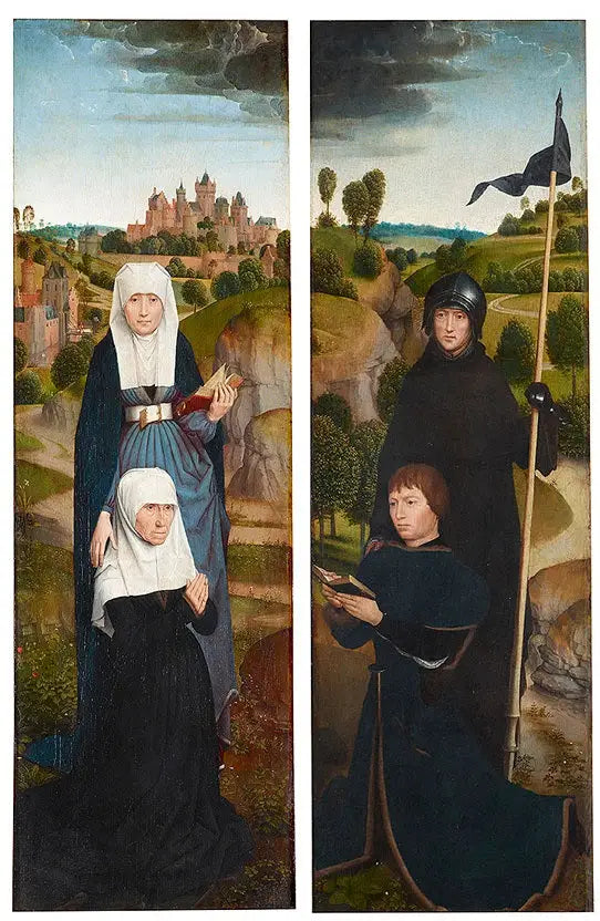 Due ali di un trittico con i ritratti dei donatori - Hans Memling
