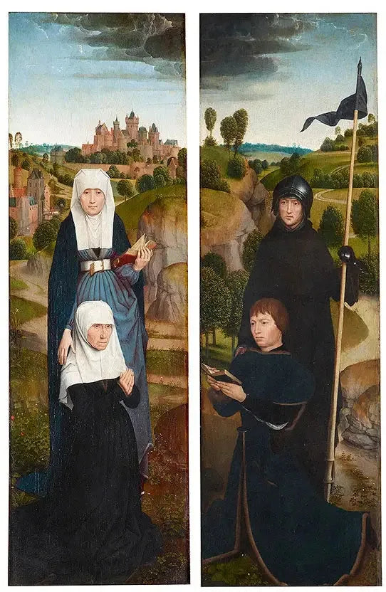 Due ali di un trittico con i ritratti dei donatori - Hans Memling