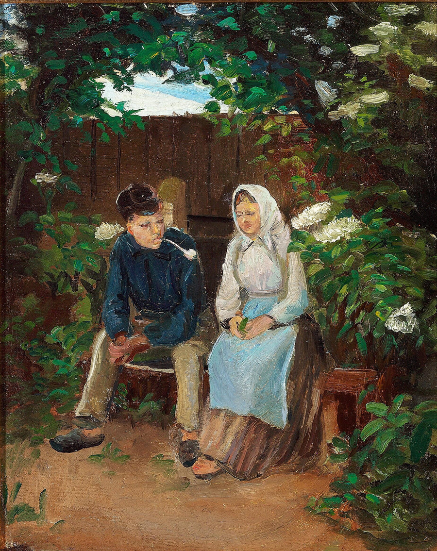 Due amanti su una panchina. - Michael Peter Ancher