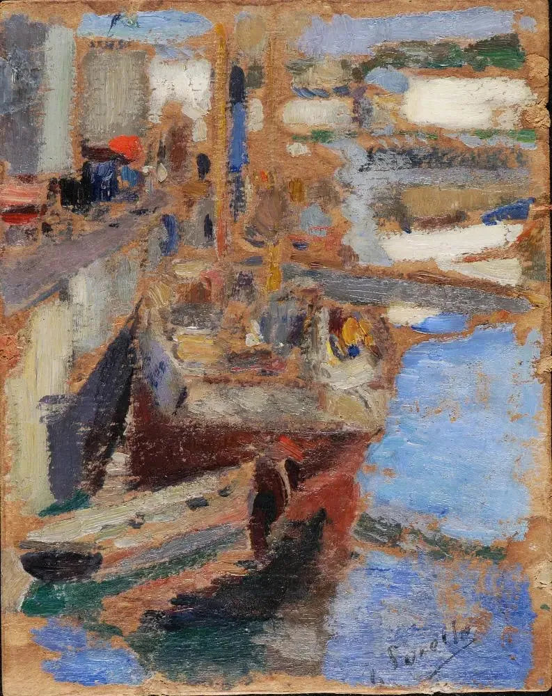 Due barche ormeggiate - Joaquín Sorolla