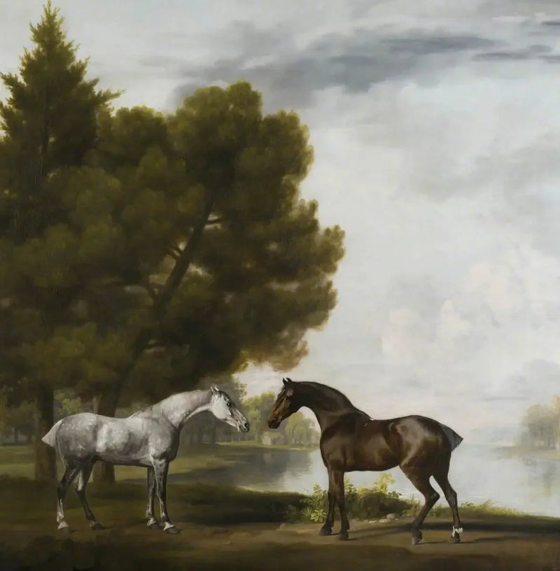 Due cavalli comunionando in un paesaggio - George Stubbs