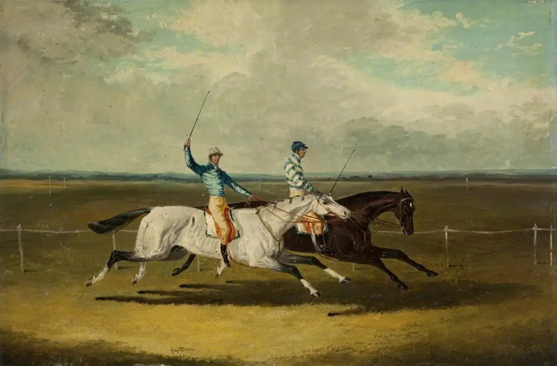 Due cavalli da corsa – « Grey Momus » e « Caravan » – Corse - John Frederick Herring, Sr.