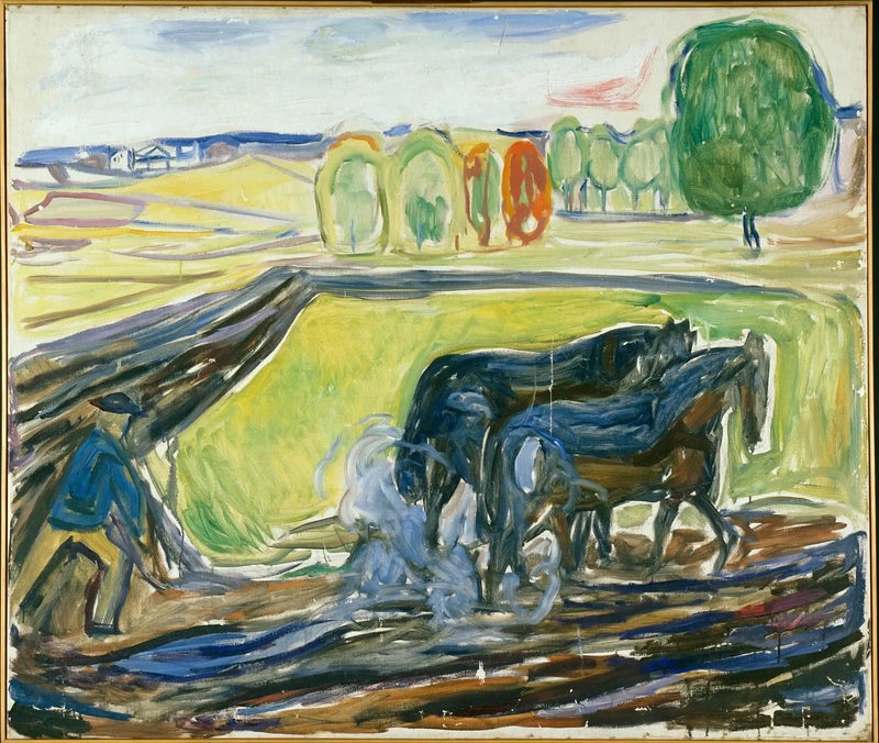 Due Cavalli Neri al lavoro - Edvard Munch