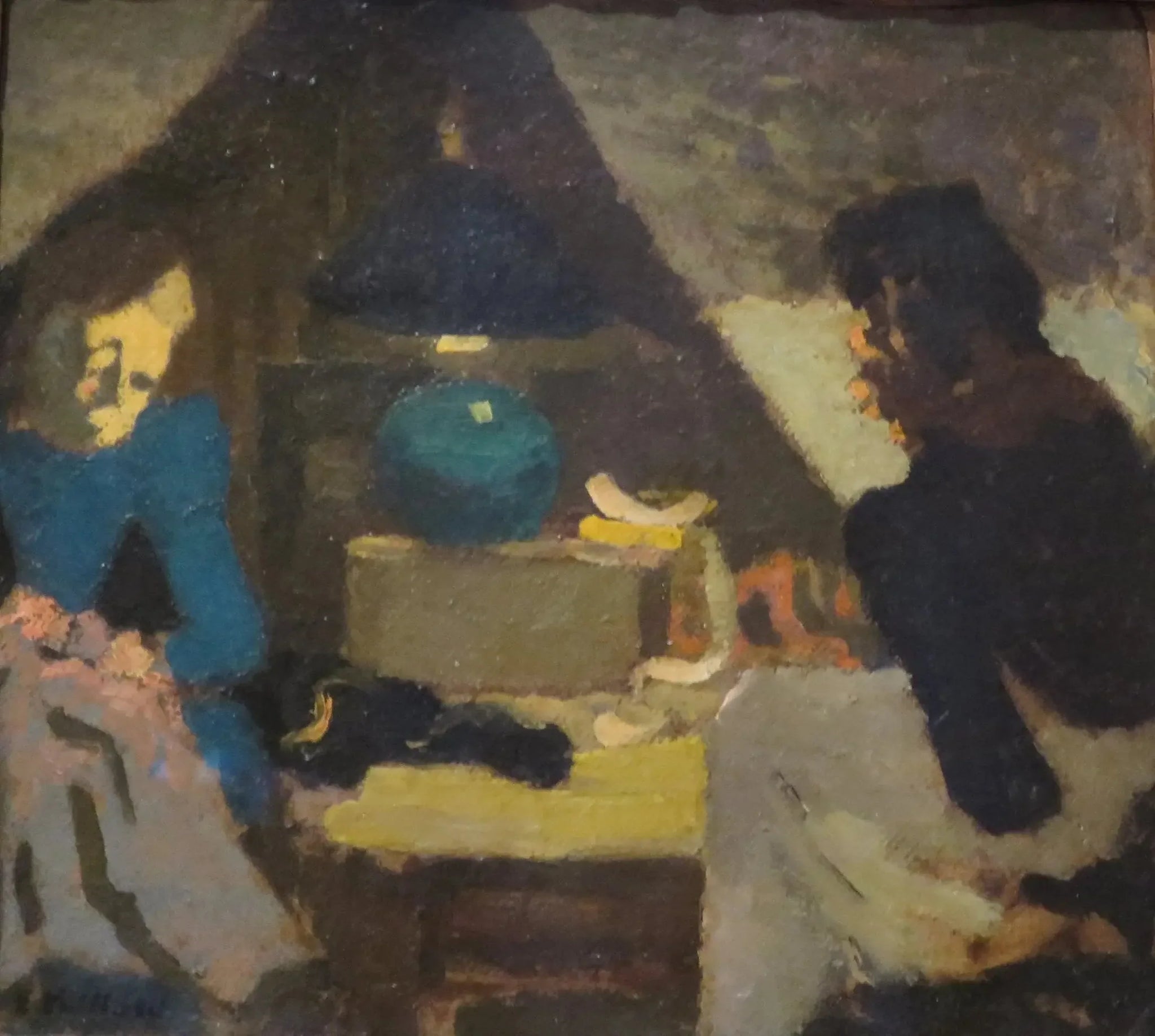 Deux couturières sous la lampe - Édouard Vuillard image 1 reproduction de peinture à l’huile