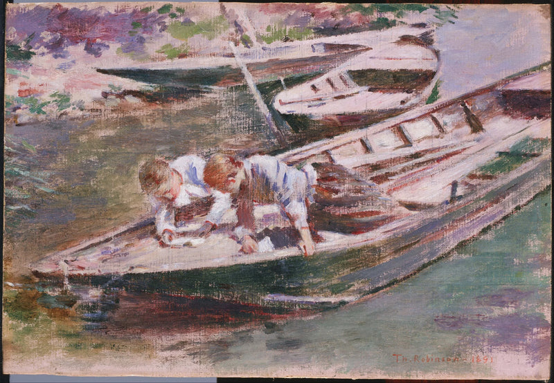 Due in una barca - Theodore Robinson