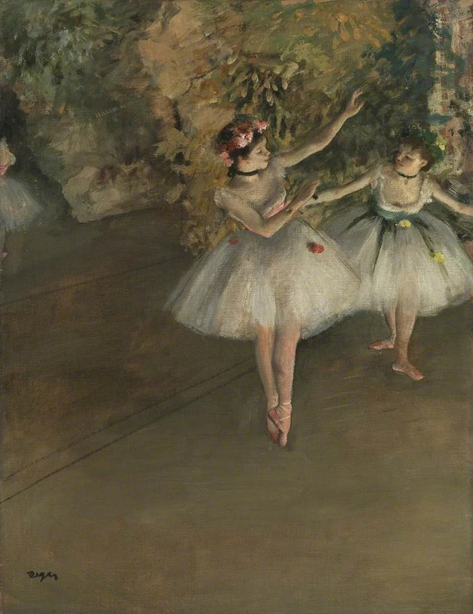 Deux danseuses sur une scène 1874 par Edgar Degas à la Courtauld Gallery – reproduction peinture à l’huile sur toile