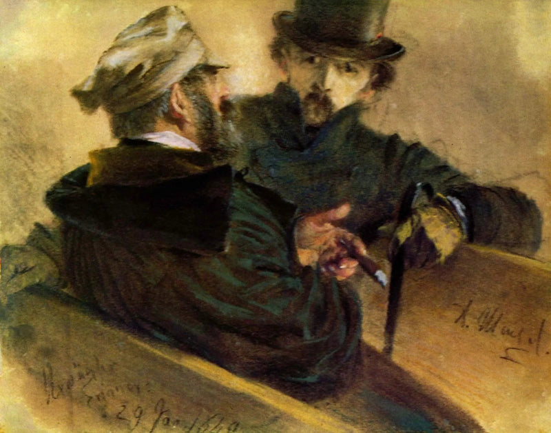 Due elettori in discussione - Adolph von Menzel