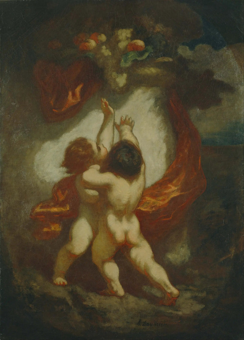 Due bambini che cercano frutta - Honoré Daumier