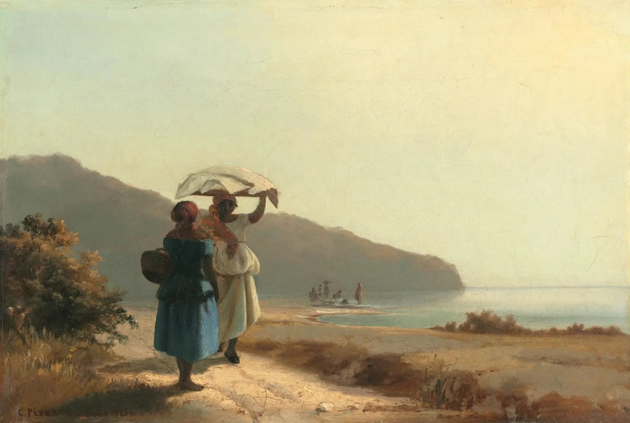 Due donne che parlano sulla riva del mare, Saint-Thomas - Camille Pissarro