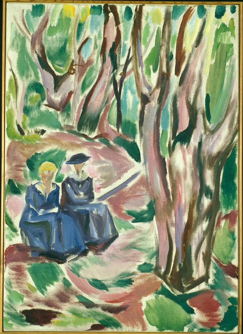 Due donne nei boschi a Ekely - Edvard Munch