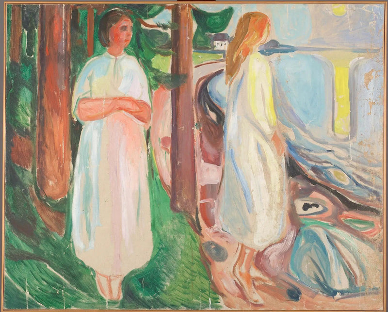 Due donne in bianco sulla spiaggia - Edvard Munch