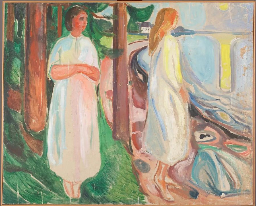 Due donne in bianco sulla spiaggia - Edvard Munch