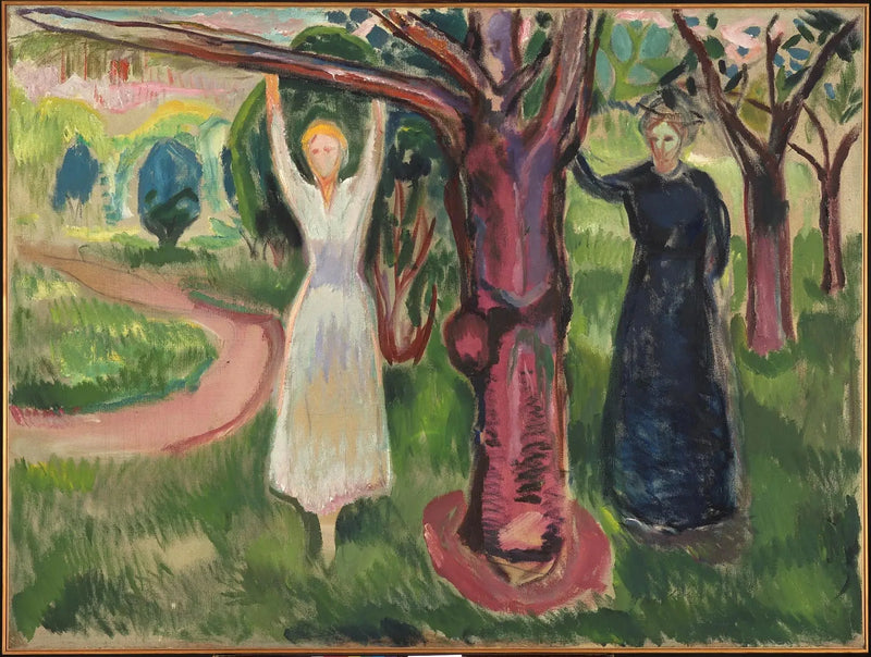 Due donne sotto un albero nel giardino - Edvard Munch