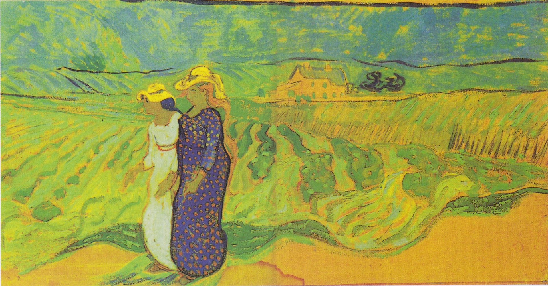Deux Femmes à travers champs de Vincent van Gogh, McNay Art Museum, 1950.49