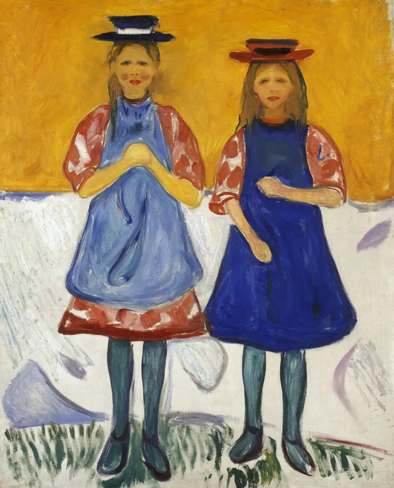 Due ragazze con grembiule blu - Edvard Munch