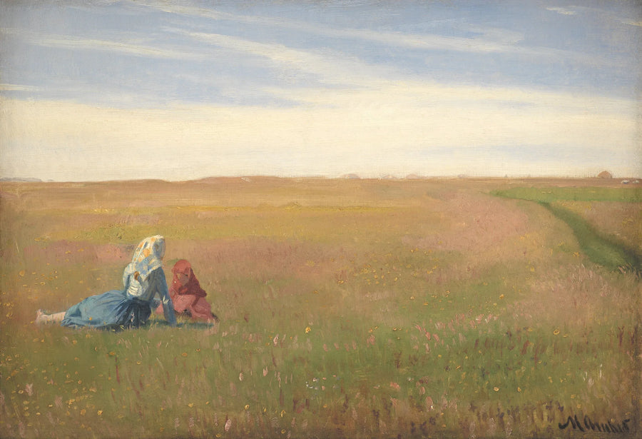 Due ragazze in un campione. Giorno d'estate - Michael Peter Ancher