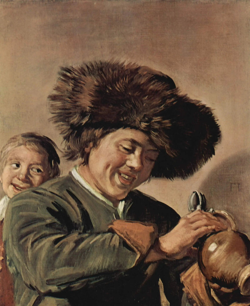 Due ragazzi che ridono con birra - Frans Hals