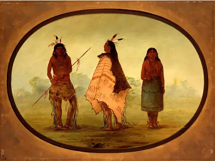 Deux guerriers apaches et une femme - George Catlin - Alpha Reproduction