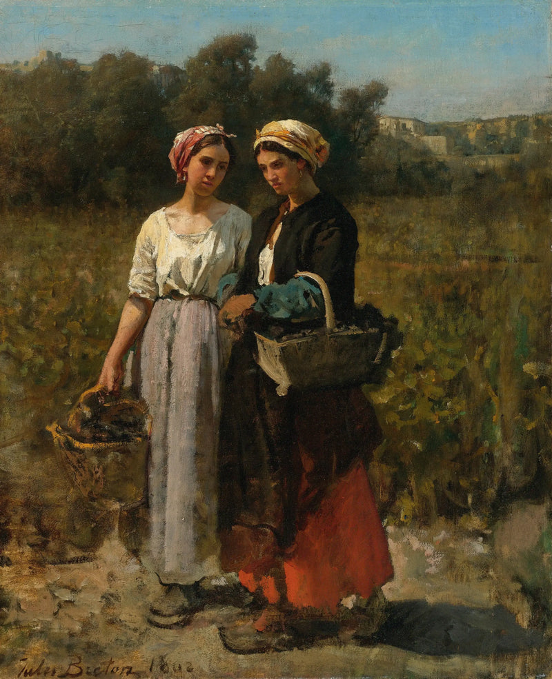 Due giovani donne nel vintage - Jules Breton
