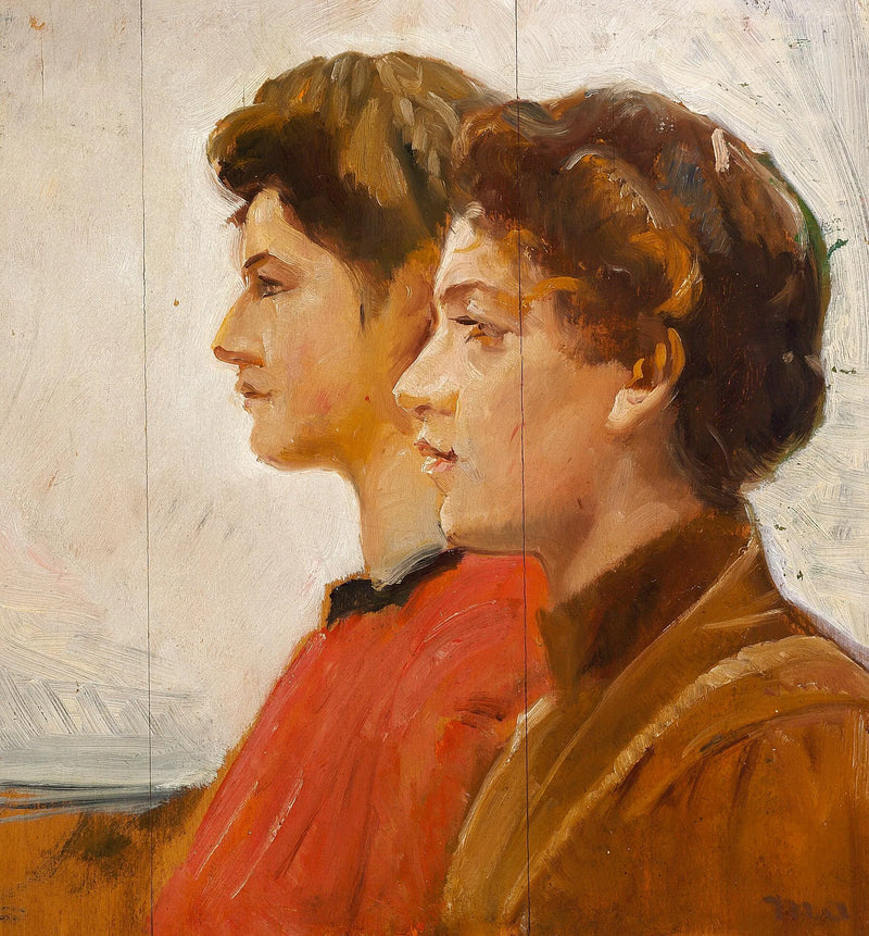 Due giovani donne di Skagen di profilo. - Michael Peter Ancher