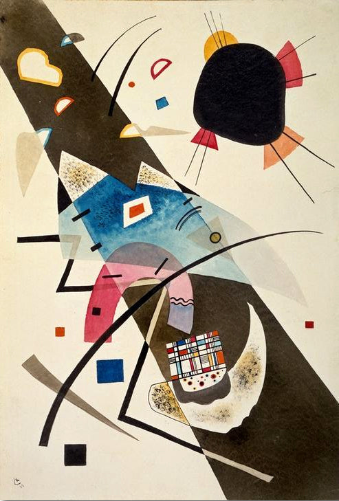 Deux marques noires (Zwei Schwarze Flecke) - Vassily Kandinsky image 1 tableau peint à l’huile sur toile
