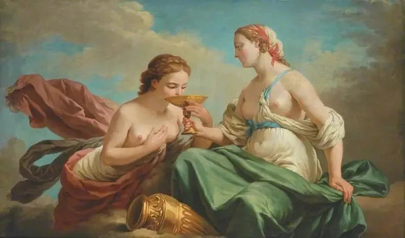 Due ninfe, allegoria dei cinque sensi - Louis Jean François Lagrenée