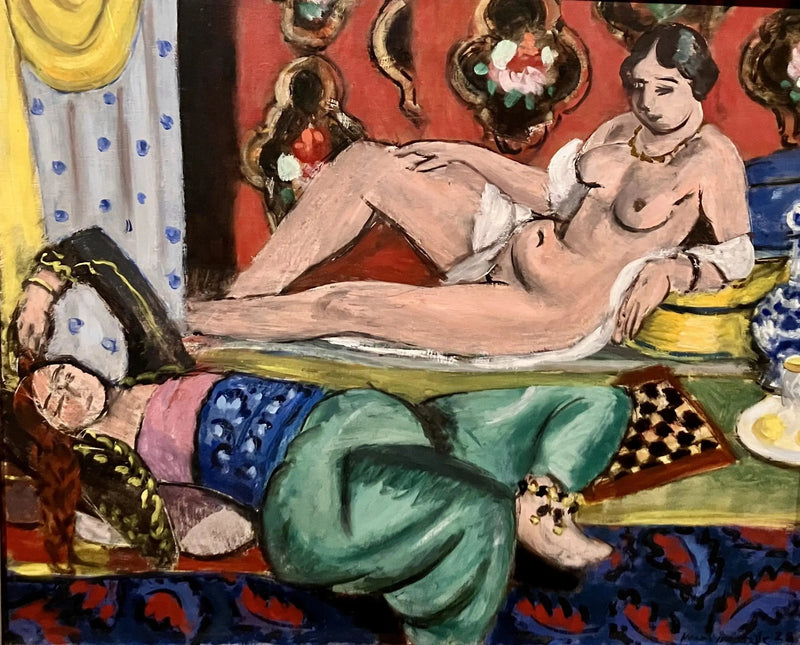 Due odalische di cui una svestita, fondo ornamentale e a scacchi - Henri Matisse