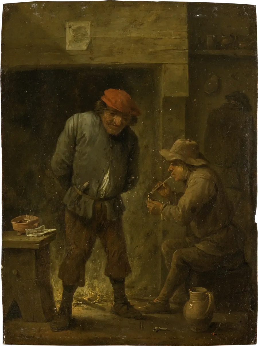 Due contadini all'angolo del fuoco - David Teniers il Giovane
