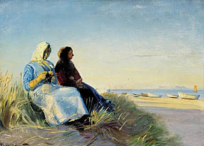 Due pescatrici su una duna a Skagen Senderstrand. -Michael Peter Ancher