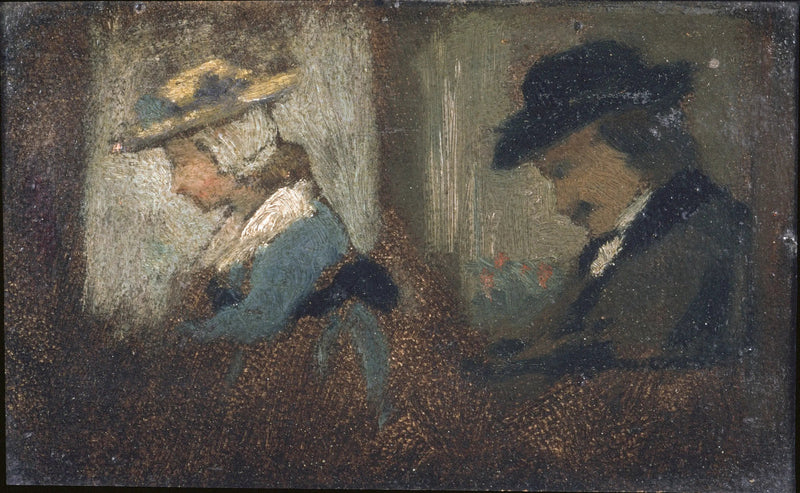 Due personaggi in un vagone ferroviario - Frédéric Bazille
