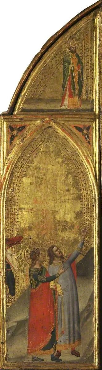 Due Re Magi e un vescovo (triptyque, pannello sinistro) (retro) - Bernardo Daddi