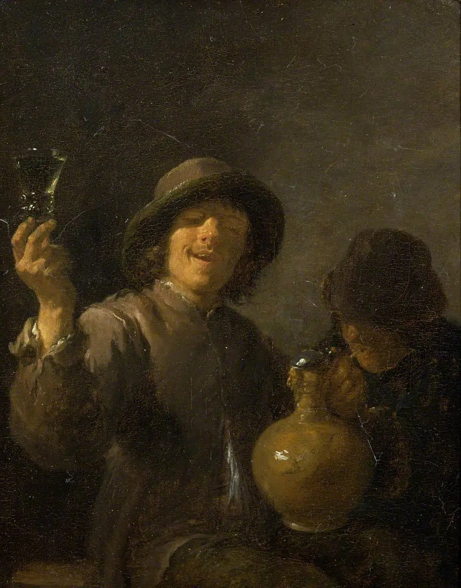 Due rozzi che bevono - David Teniers il Giovane