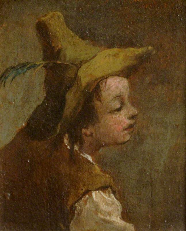 Due dipinti: una testa di ragazzo e una testa di ragazza (dipinto, pannello di sinistra) - Francesco Guardi