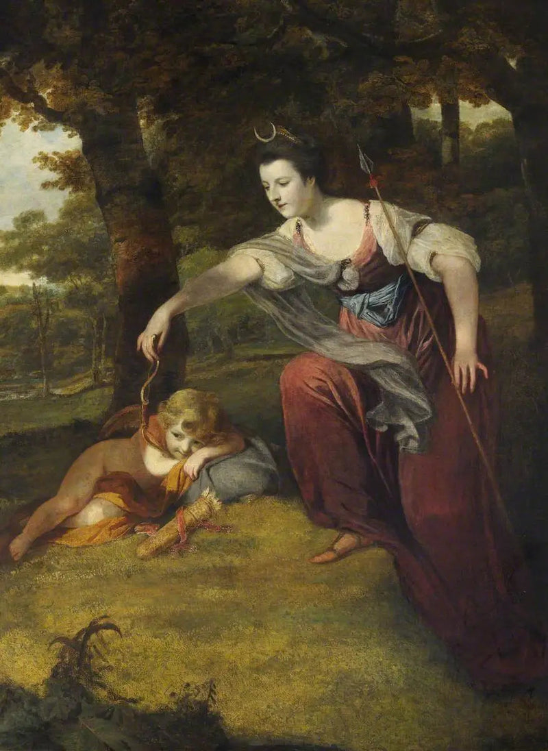 Diane désarmant Cupidon : Elizabeth Dashwood, duchesse de Manchester (1741-1832) e suo figlio George Montagu, visconte Manderville (1763-1772) - Joshua Reynolds
