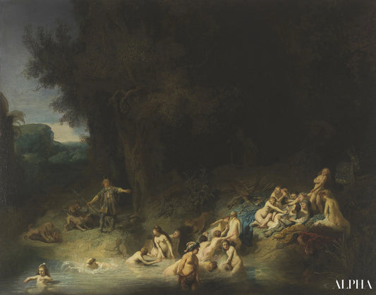 Diane et ses nymphes surprises au bain par Actéon - Rembrandt van Rijn - Reproductions de tableaux et peintures haut de gamme