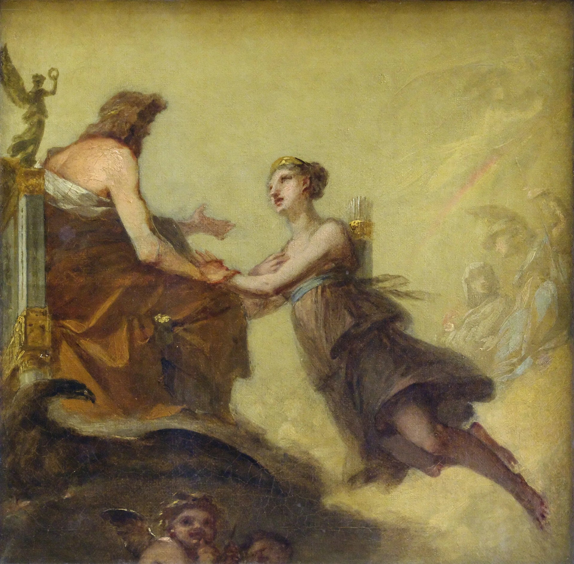 Diane implorant Jupiter de ne pas l'assujettir aux lois de l'hymen - Pierre-Paul Prud'hon image 1 tableau peint à l’huile sur toile