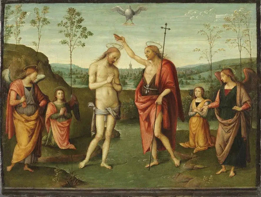Die Taufe Christi - Pietro Perugino image 1 copie de tableau peinte à la main