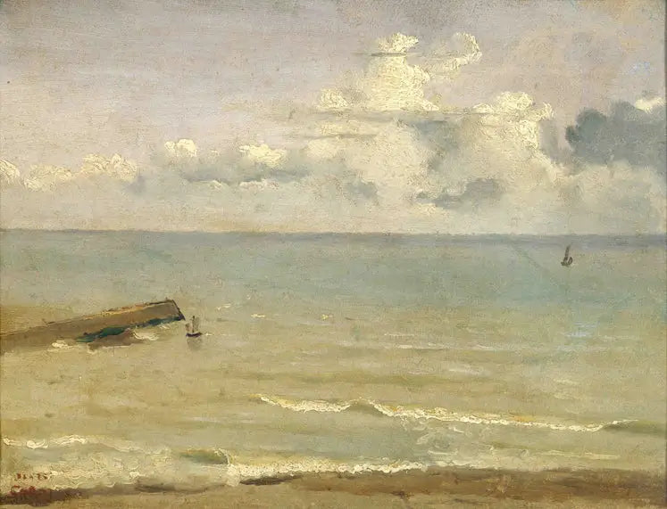 Dieppe, la fine della diga e il mare - Jean-Baptiste Camille Corot