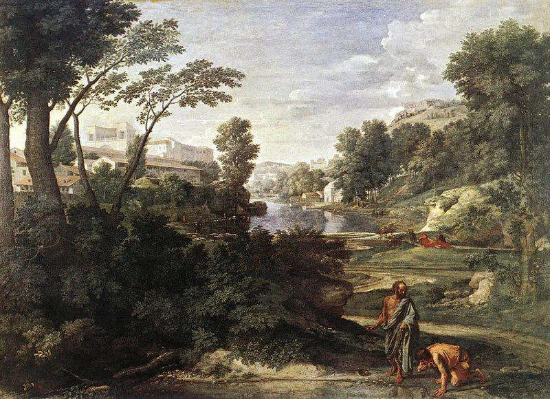 Diogène che getta la sua ciotola - Nicolas Poussin