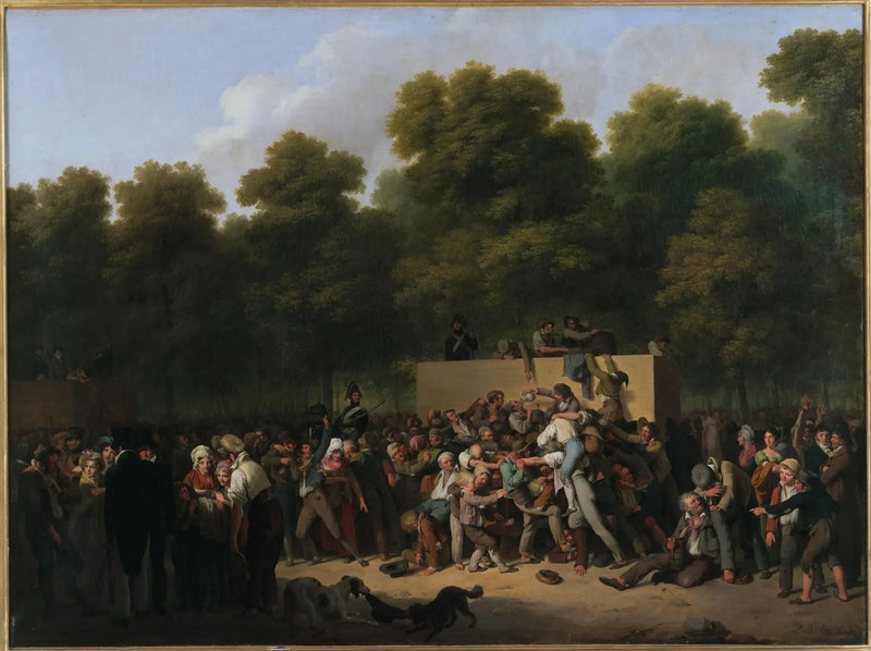 Distribuzione di vini e generi alimentari agli Champs-Elysées, in occasione della festa del re - Louis-Léopold Boilly