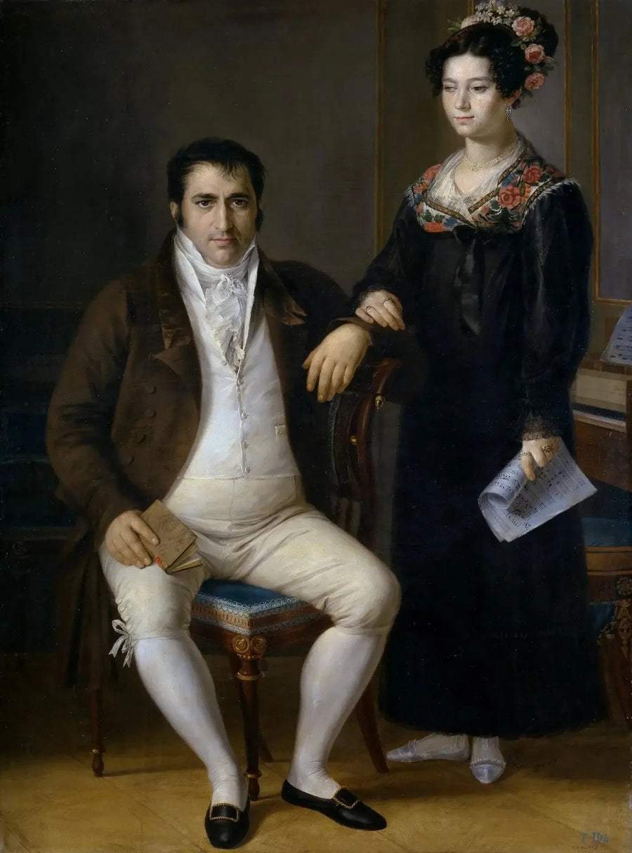 Don Pedro Benítez e sua figlia María de la Cruz - Rafael Tejeo