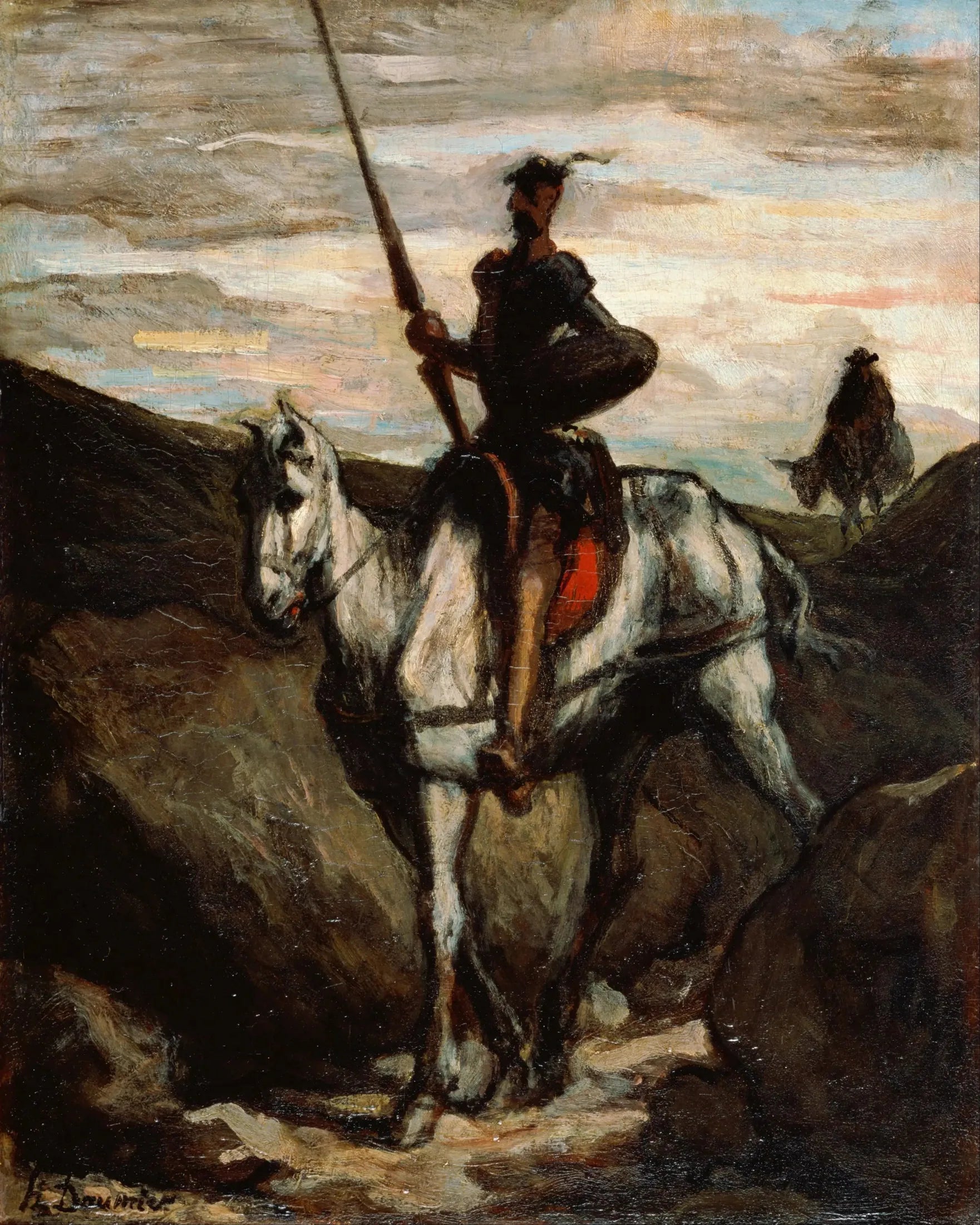 Don Quichotte dans les montagnes - Honoré Daumier image 1 copie de tableau peinte à la main