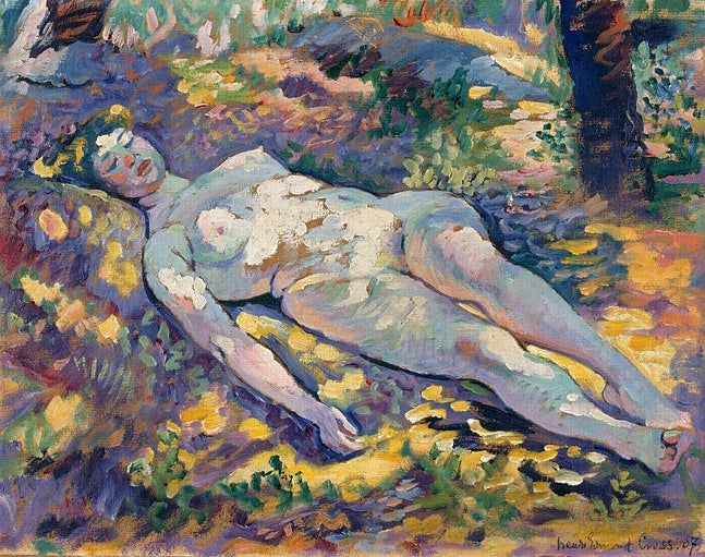 Dormeuse nuda nella radura - Henri-Edmond Cross