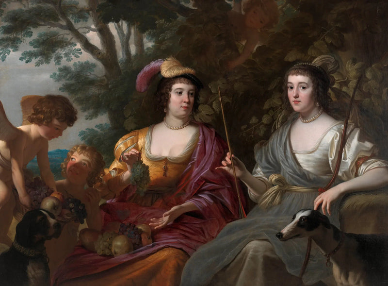 Double ritratto di Amalia van Solms e Charlotte de La Trémoïlle - Gerrit van Honthorst