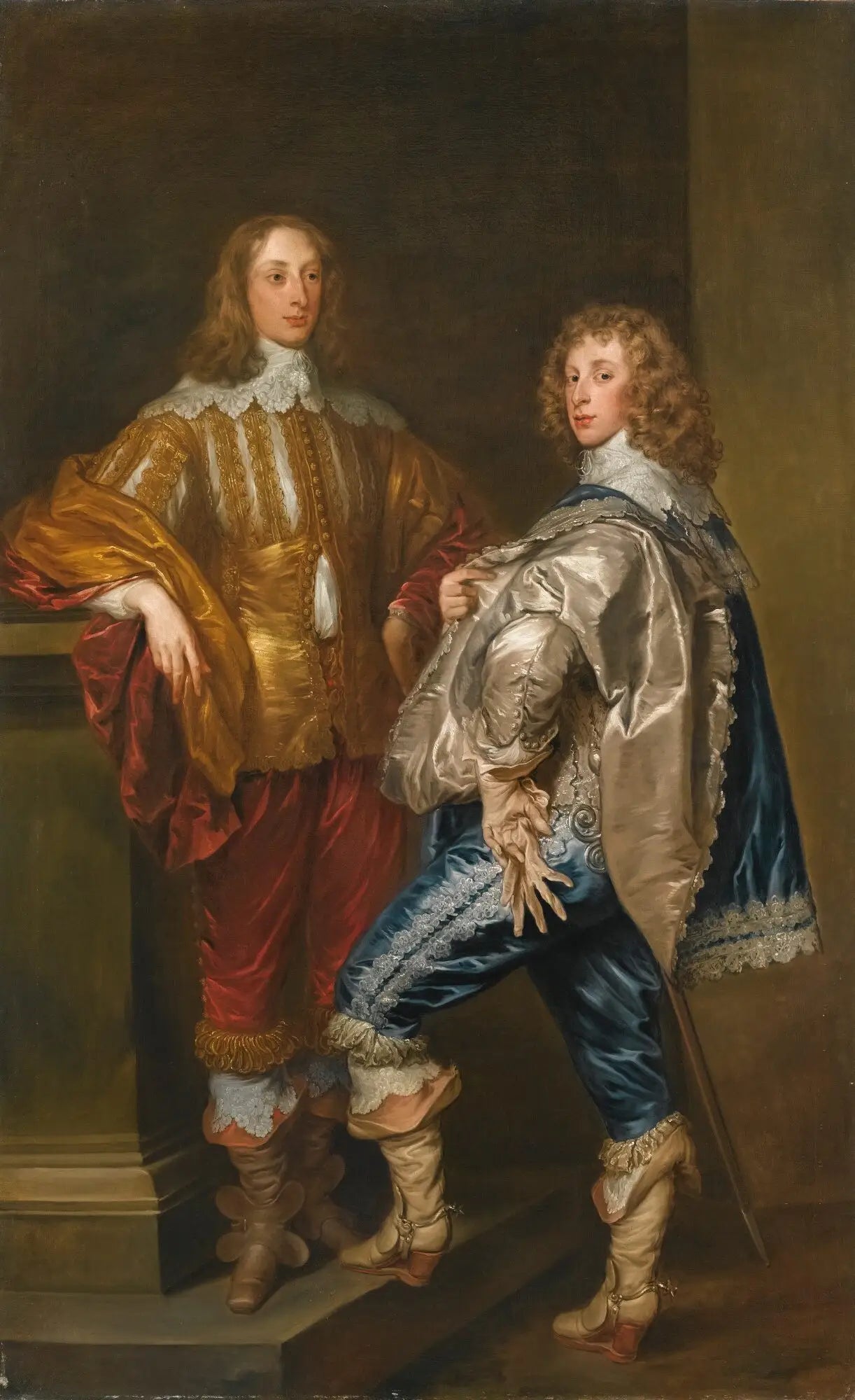 Double portrait de Lord John Stewart (1621-1644) et Lord Bernard Stewart, futur comte de Lichfield (1623-1645) - Antoine van Dyck image 1 reproduction de peinture à l’huile
